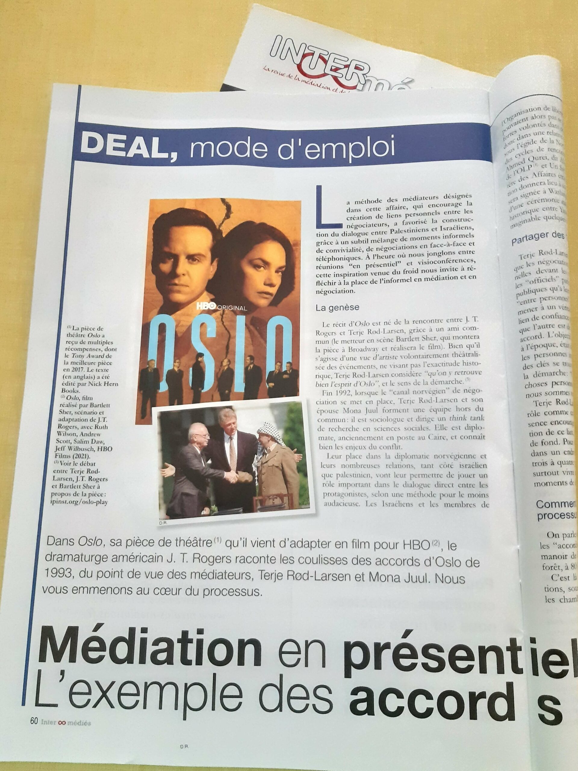 L’importance de construire des liens personnels pour restaurer le dialogue : l’exemple des accords d’Oslo